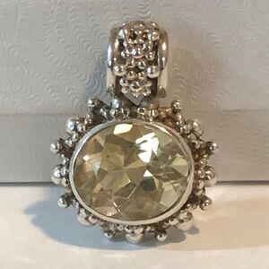 Sterling Silver Oval Citrine Pendant